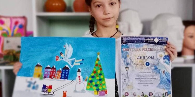 Юна художниця з Бучі стала переможницею Всеукраїнського конкурсу “Святкова різдвяна зоря”