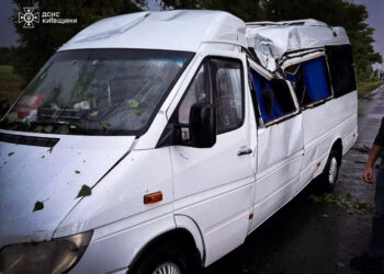 Дерево впало просто на маршрутку: наслідки негоди на Київщині