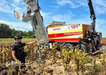 На Київщині сапери знайшли залишки ракети на соняшниковому полі